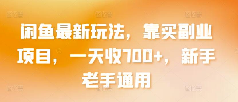 闲鱼最新玩法，靠买副业项目，一天收700+，新手老手通用【揭秘】-博库