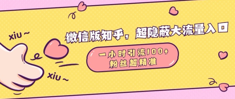 微信版知乎，超隐蔽流量入口1小时引流100人，粉丝质量超高【揭秘】-博库