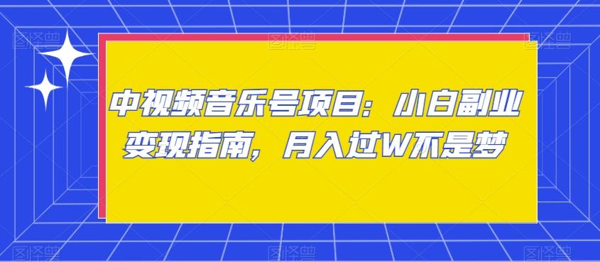 中视频音乐号项目：小白副业变现指南，月入过W不是梦【揭秘】-博库