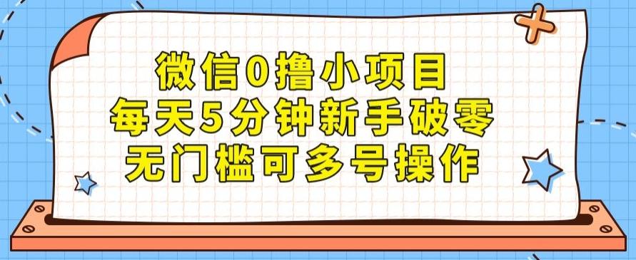 微信0撸小项目，每天5分钟新手破零，无门槛可多号操作-博库