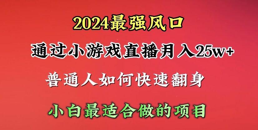 (10020期)2024年最强风口，通过小游戏直播月入25w+单日收益5000+小白最适合做的项目-博库