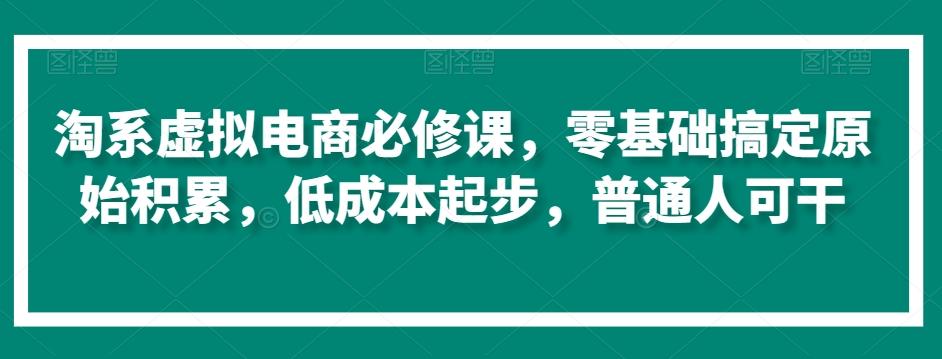 淘系虚拟电商必修课，零基础搞定原始积累，低成本起步，普通人可干-博库