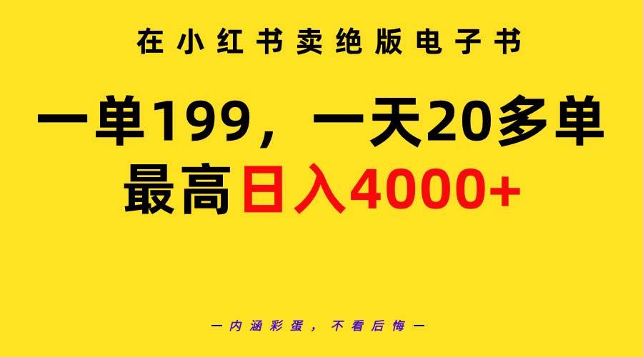 (9401期)在小红书卖绝版电子书，一单199 一天最多搞20多单，最高日入4000+教程+资料-博库