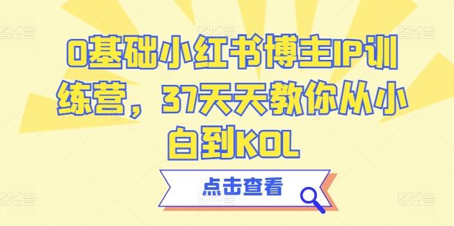 0基础小红书博主IP训练营，37天天教你从小白到KOL-博库