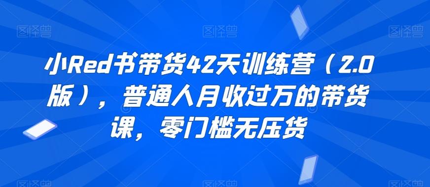 小Red书带货42天训练营(2.0版)，普通人月收过万的带货课，零门槛无压货-博库