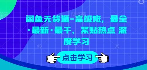 闲鱼无货源-高级班，最全·最新·最干，紧贴热点 深度学习-博库