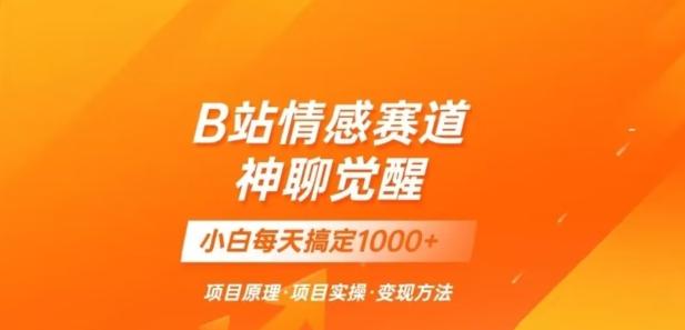 B站情感冷门蓝海赛道秒变现《神聊觉醒》一天轻松变现500+【揭秘】-博库