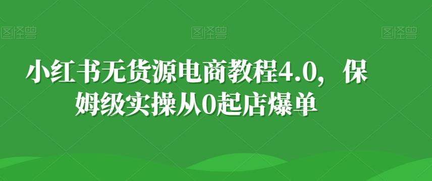 小红书无货源电商教程4.0，保姆级实操从0起店爆单【拆解】-博库