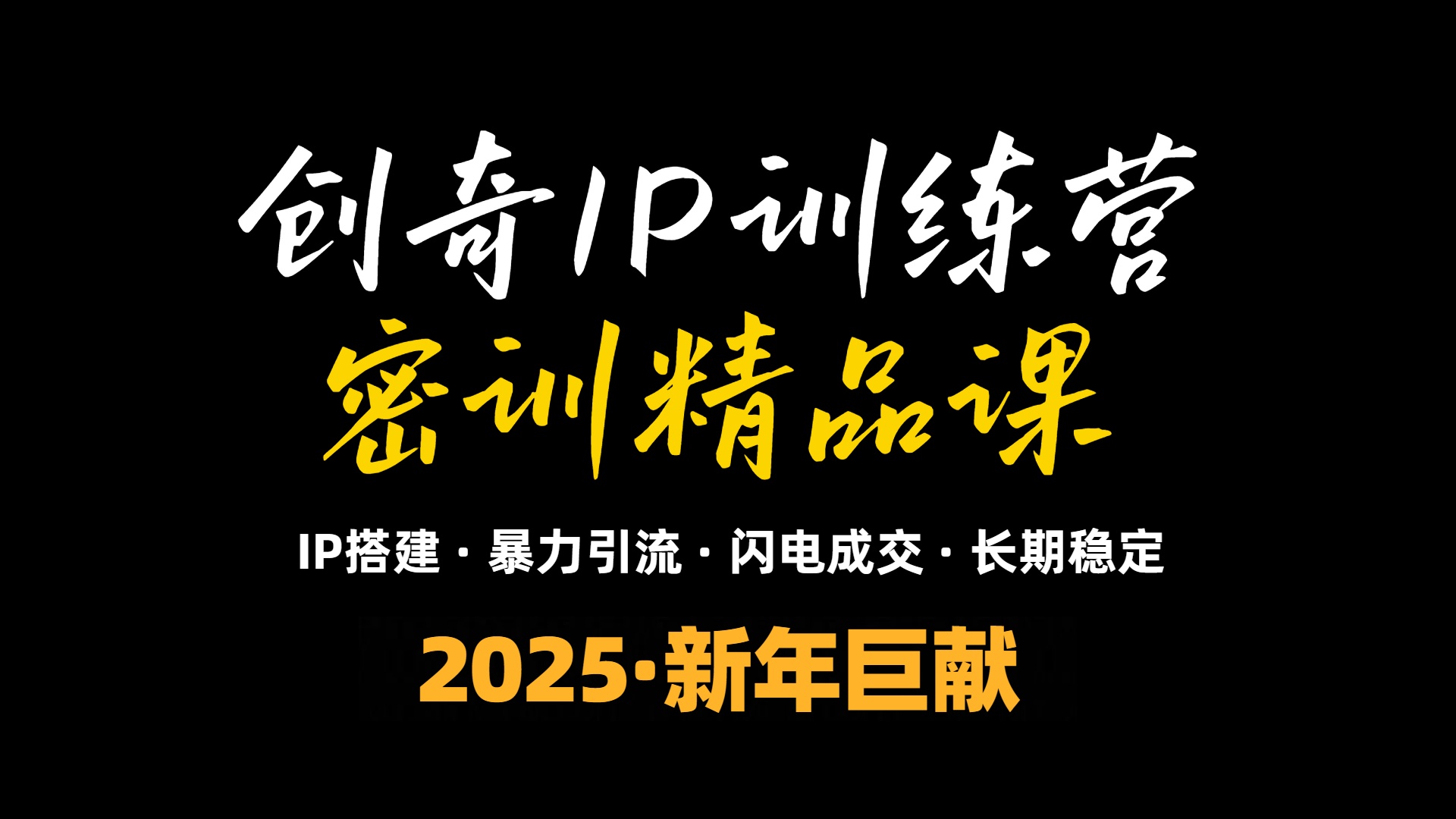 2025年“知识付费IP训练营”小白避坑年赚百万，暴力引流，闪电成交-博库