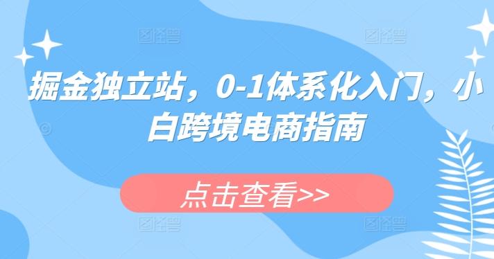 掘金独立站，0-1体系化入门，小白跨境电商指南-博库