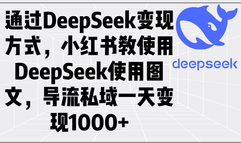 通过DeepSeek变现方式，小红书教使用DeepSeek图文，导流私域一天变现1000+-博库