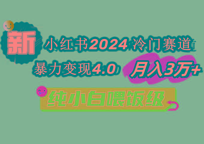 小红书2024冷门赛道 月入3万+ 暴力变现4.0 纯小白喂饭级-博库