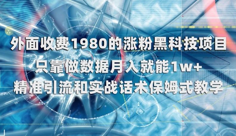 外面收费1980的涨粉黑科技项目，只靠做数据月入就能1w+【揭秘】-博库