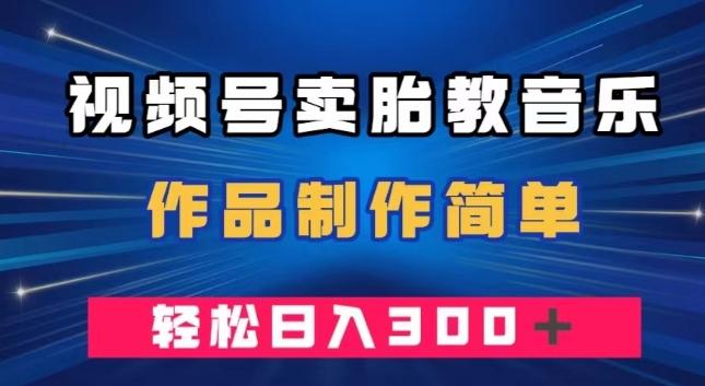 视频号卖胎教音乐，作品制作简单，一单49，轻松日入300＋-博库