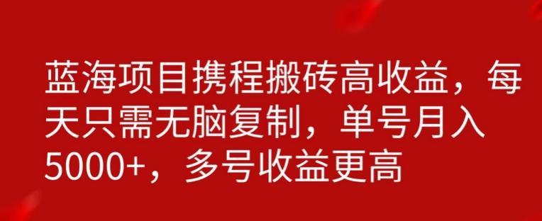 携程搬砖项目，只需每天无脑复制，月入5000+-博库