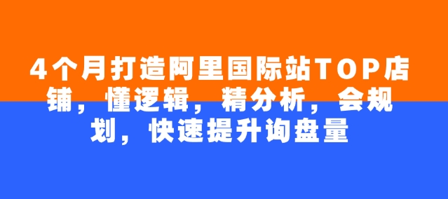 4个月打造阿里国际站TOP店铺，懂逻辑，精分析，会规划，快速提升询盘量-博库