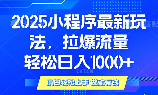 2025年小程序最新玩法，流量直接拉爆，单日稳定变现1000+-博库