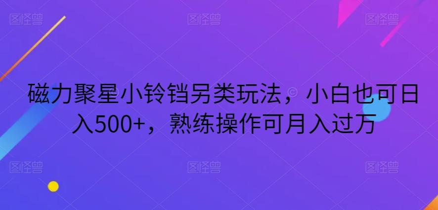 磁力聚星小铃铛另类玩法，小白也可日入500+，熟练操作可月入过万-博库