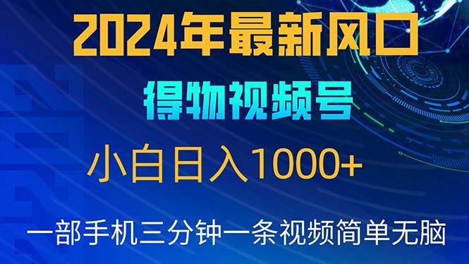 2024年5月最新蓝海项目，小白无脑操作，轻松上手，日入1000+-博库