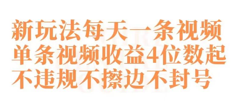 快手新玩法每天一条视频单条视频收益4位数起不违规不擦边不封号【揭秘】-博库