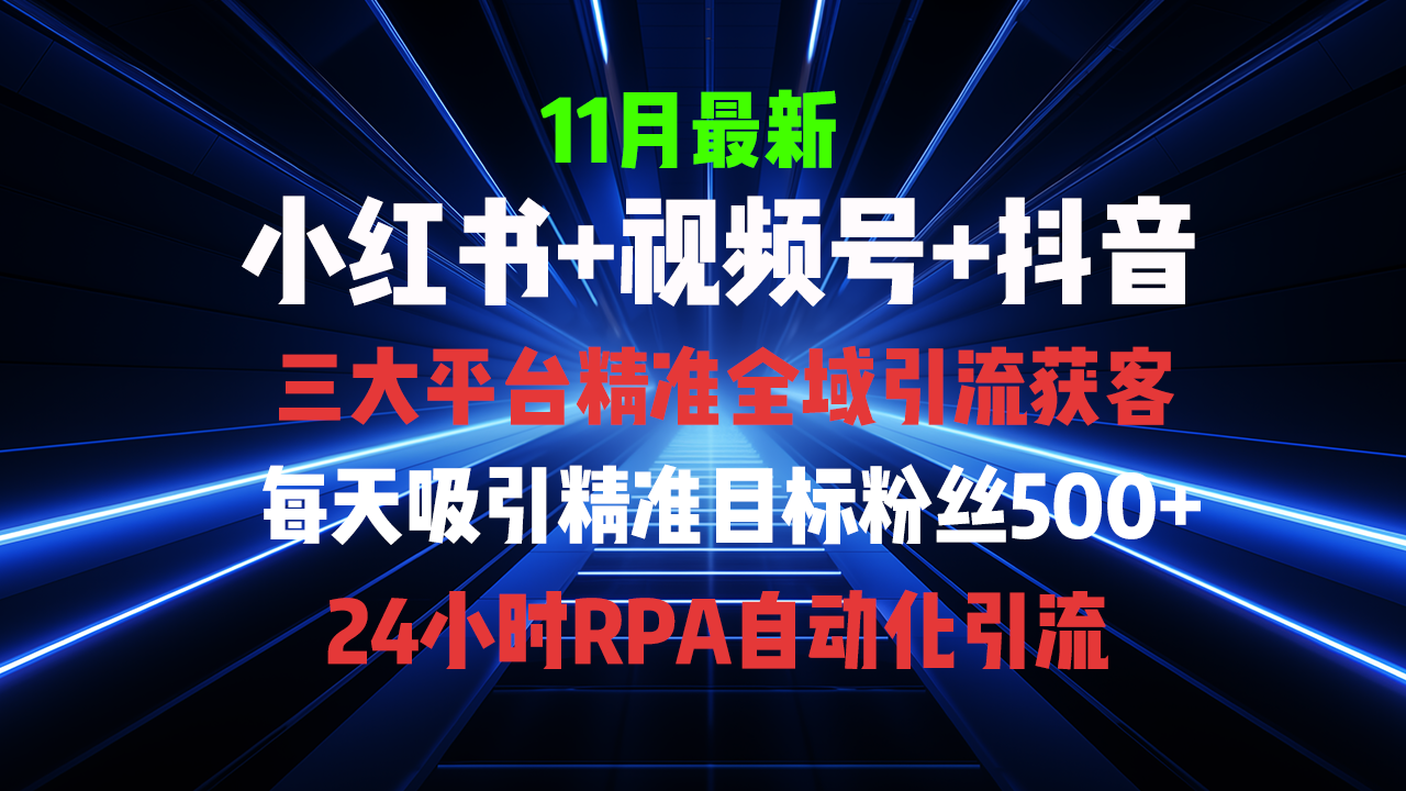 全域多平台引流私域打法，小红书，视频号，抖音全自动获客，截流自…-博库