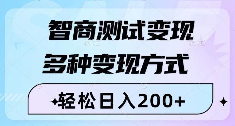 智商测试变现，轻松日入200+，几分钟一个视频，多种变现方式-博库