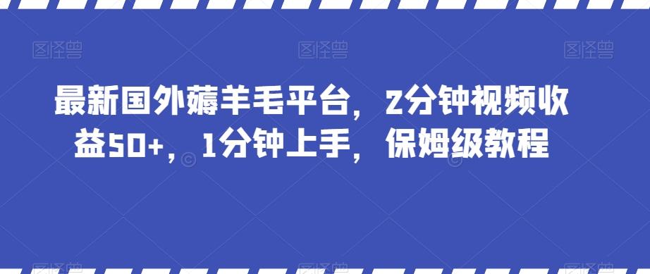 最新国外薅羊毛平台，2分钟视频收益50+，1分钟上手，保姆级教程【揭秘】-博库