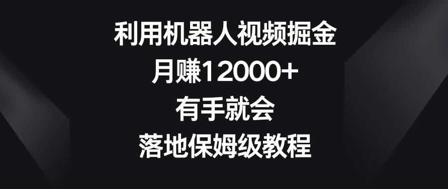 利用机器人视频掘金，月赚12000+，有手就会，落地保姆级教程【揭秘】-博库