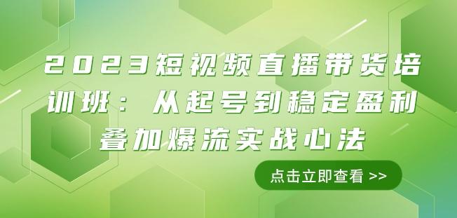 2023短视频直播带货培训班：从起号到稳定盈利叠加爆流实战心法（11节课）-博库