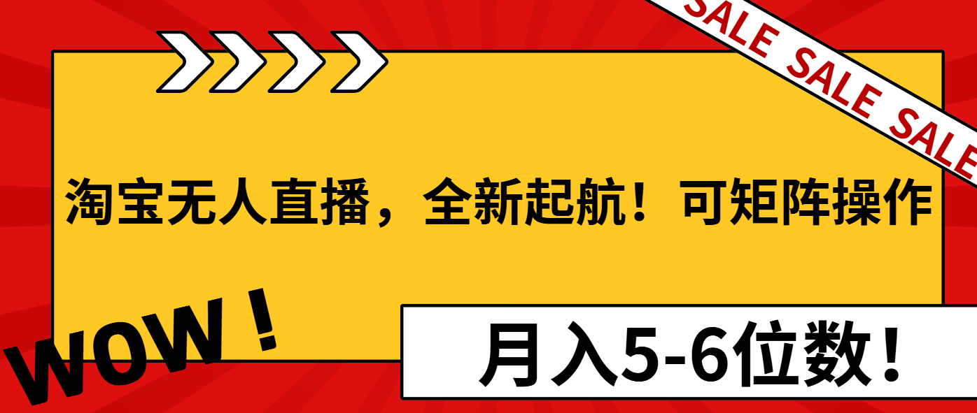 淘宝无人直播，全新起航！可矩阵操作，月入5-6位数！-博库