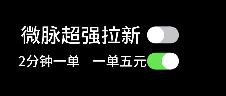 微脉超强拉新， 两分钟1单， 一单利润5块，适合小白-博库