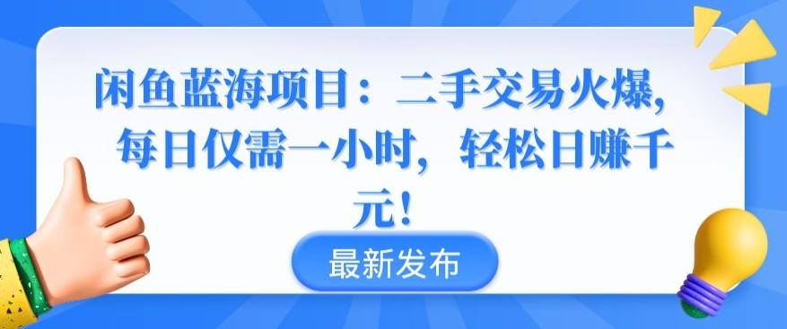 闲鱼蓝海项目：二手交易火爆，每日仅需一小时，轻松日赚千元【揭秘】-博库