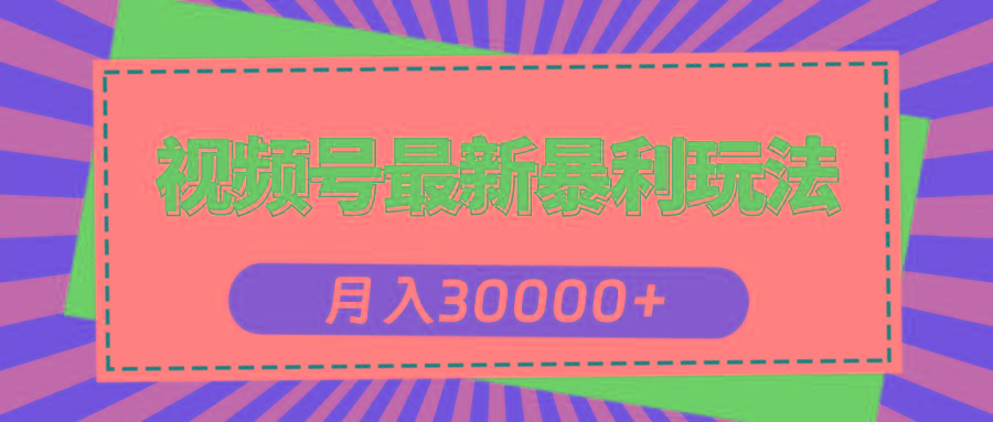 视频号最新暴利玩法，轻松月入30000+-博库