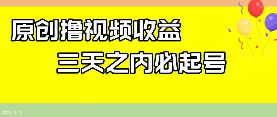 最新撸视频收益，三天之内必起号，一天保底100+【揭秘】-博库