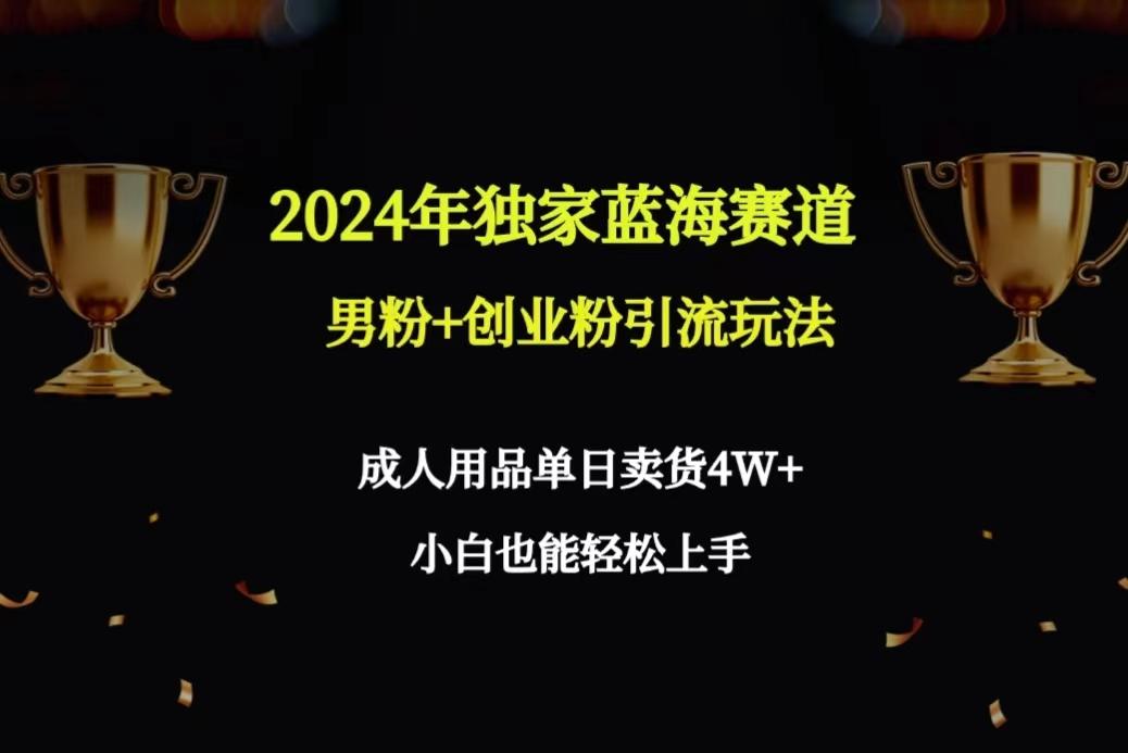 2024年独家蓝海赛道男粉+创业粉引流玩法，成人用品单日卖货4W+保姆教程-博库