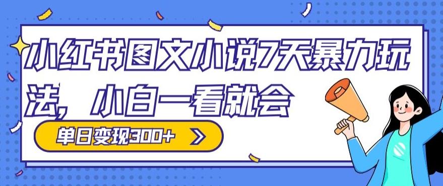 小红书图文小说7天暴力玩法，小白一看就会，单日变现300+-博库