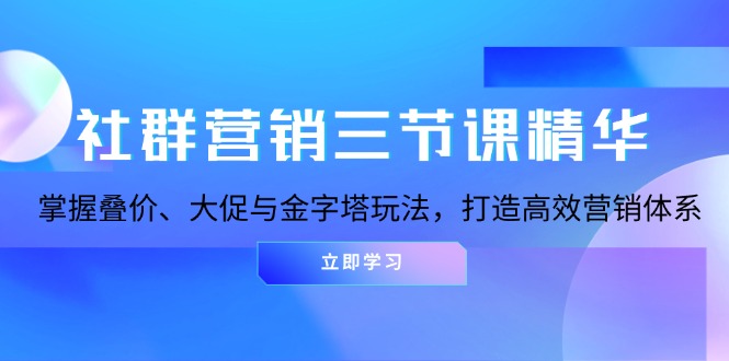 社群营销三节课精华：掌握叠价、大促与金字塔玩法，打造高效营销体系-博库