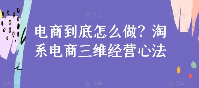 电商到底怎么做？淘系电商三维经营心法-博库