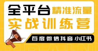 全平台精准流量实战训练营，百度微信抖音小红书SEO引流教程-博库