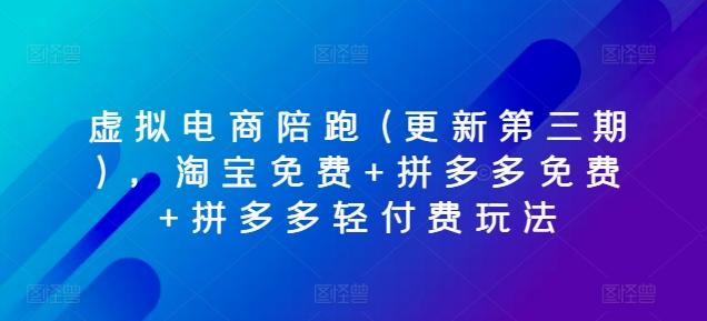 虚拟电商陪跑(更新第三期)，淘宝免费+拼多多免费+拼多多轻付费玩法-博库