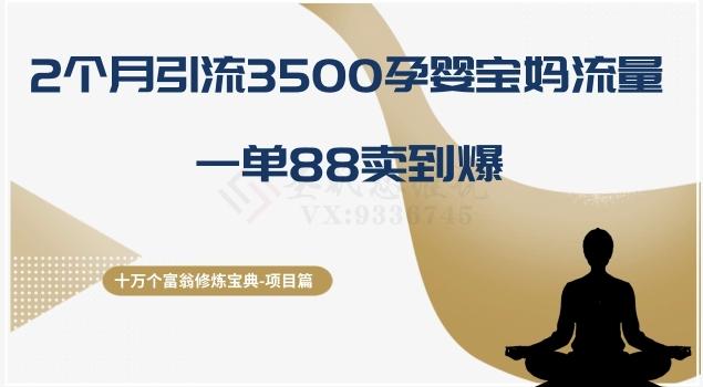 十万个富翁修炼宝典之13.2个月引流3500孕婴宝妈流量，一单88卖到爆-博库