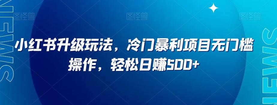 小红书升级玩法，冷门暴利项目无门槛操作，轻松日赚500+【揭秘】-博库