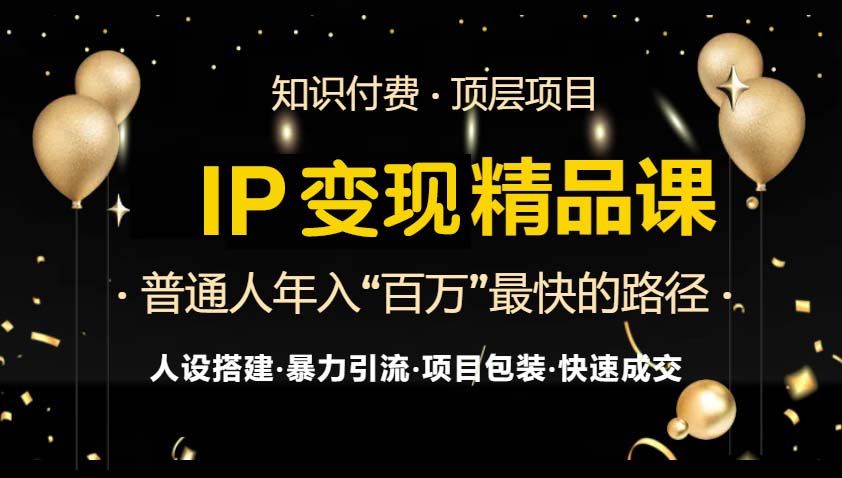 IP变现最新精品课程，知识付费全流程+最强引流术+小白避坑指南-博库