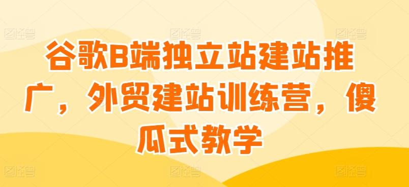 谷歌B端独立站建站推广，外贸建站训练营，傻瓜式教学-博库