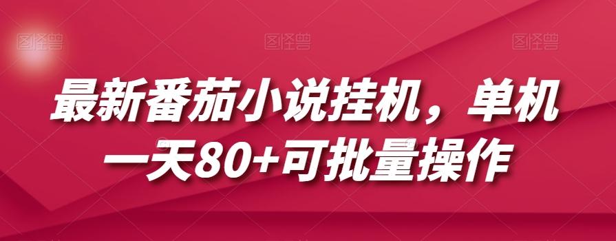 最新番茄小说挂机，单机一天80+可批量操作【揭秘】-博库