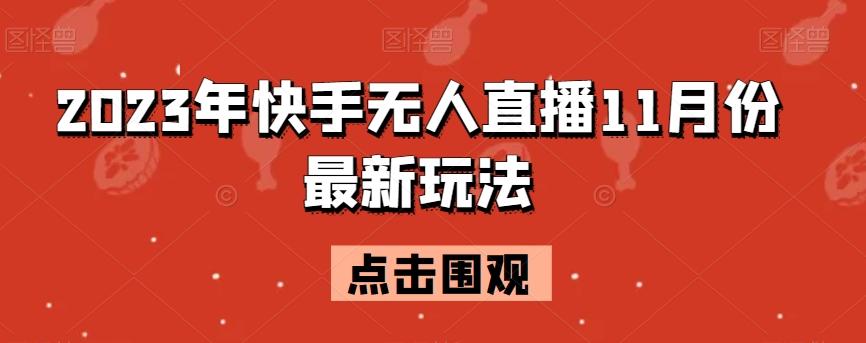 2023年快手无人直播11月份最新玩法-博库